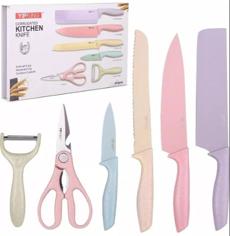 Juego Set Cuchillos Cocina X 6 Piezas - 🔪 Transforma tu cocina en un espacio de precisión y estilo